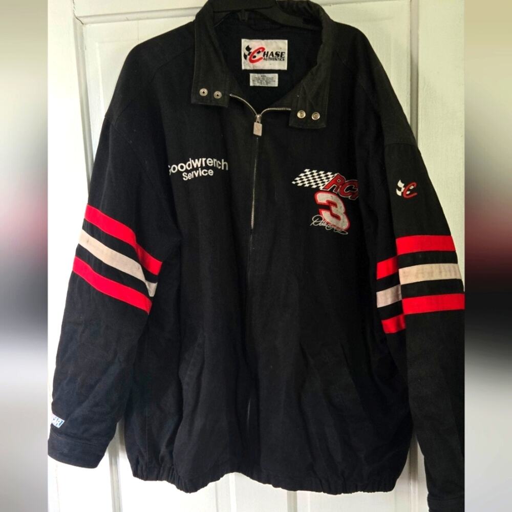 Chase Authentics Vintage Dale Earnhardt Black Racing Jacket, XXL